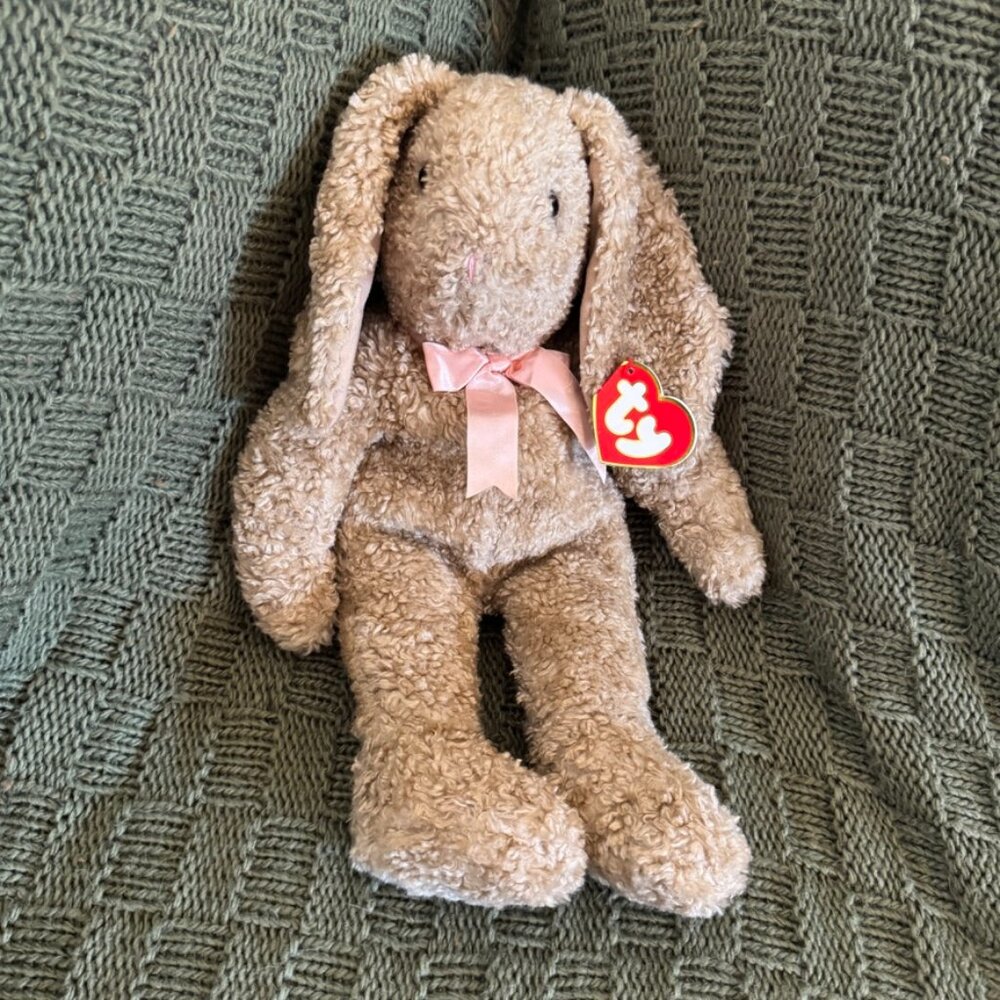 TY Beanie Buddy “Curly Bunny” – Plush Rabbit w/ Tags – Vintage Collectible